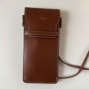 Celine Brown Leather Sunglasses Bag